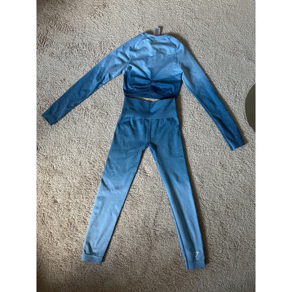 Gymshark ombre blue workout set, size XS - Picture 2 of 6